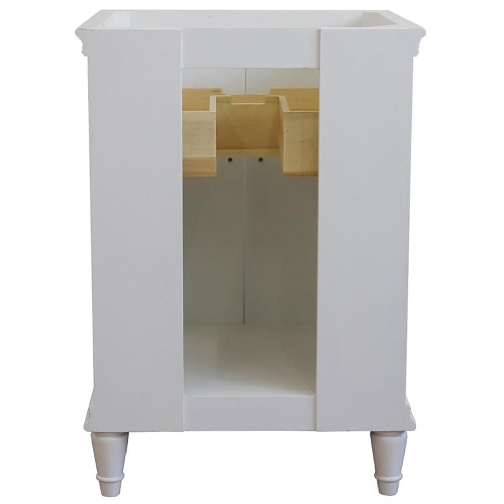 25 in. Single Wooden Vanity White with Black Galaxy Rectangle Sink