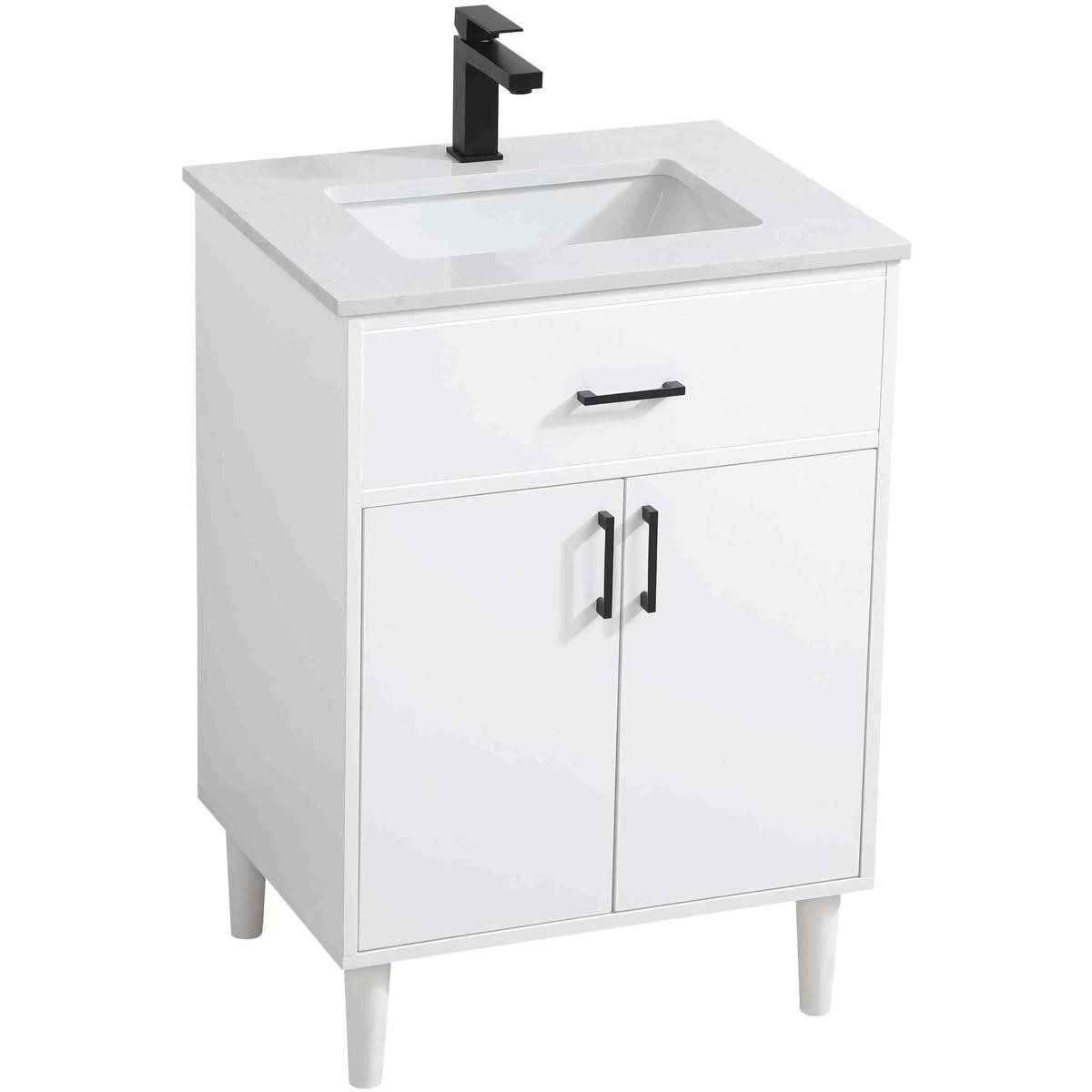 Elegant Lighting VF25024MWH Chandler 24 X 34 inch White Bathroom Vanity Cabinet