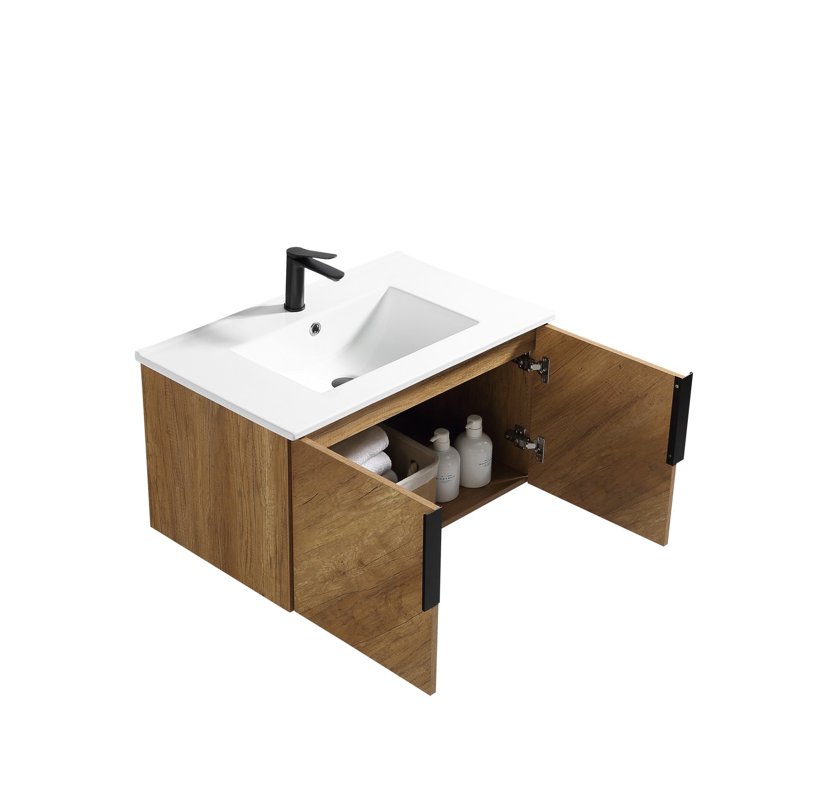 36 Inch Bathroom Vanity Without Sink Golden Oak MDF