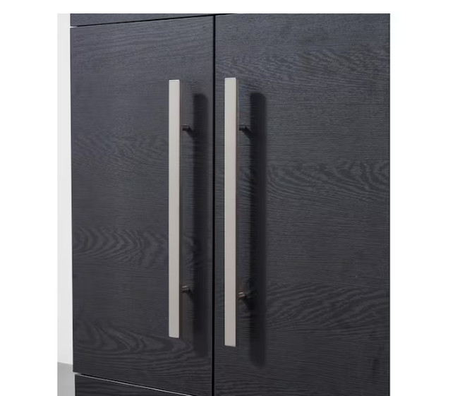 24 in. W x 16 in. D x32 in. H 2 Doors Bathroom Vanity in Black with White Cerami