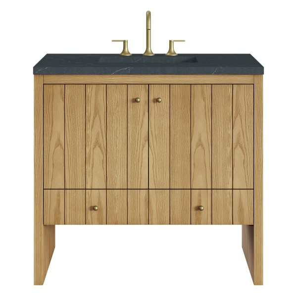 36″ James Martin Hudson 435-V36-LNO-3CSP Vanity Cabinet Charcoal Soapstone Top