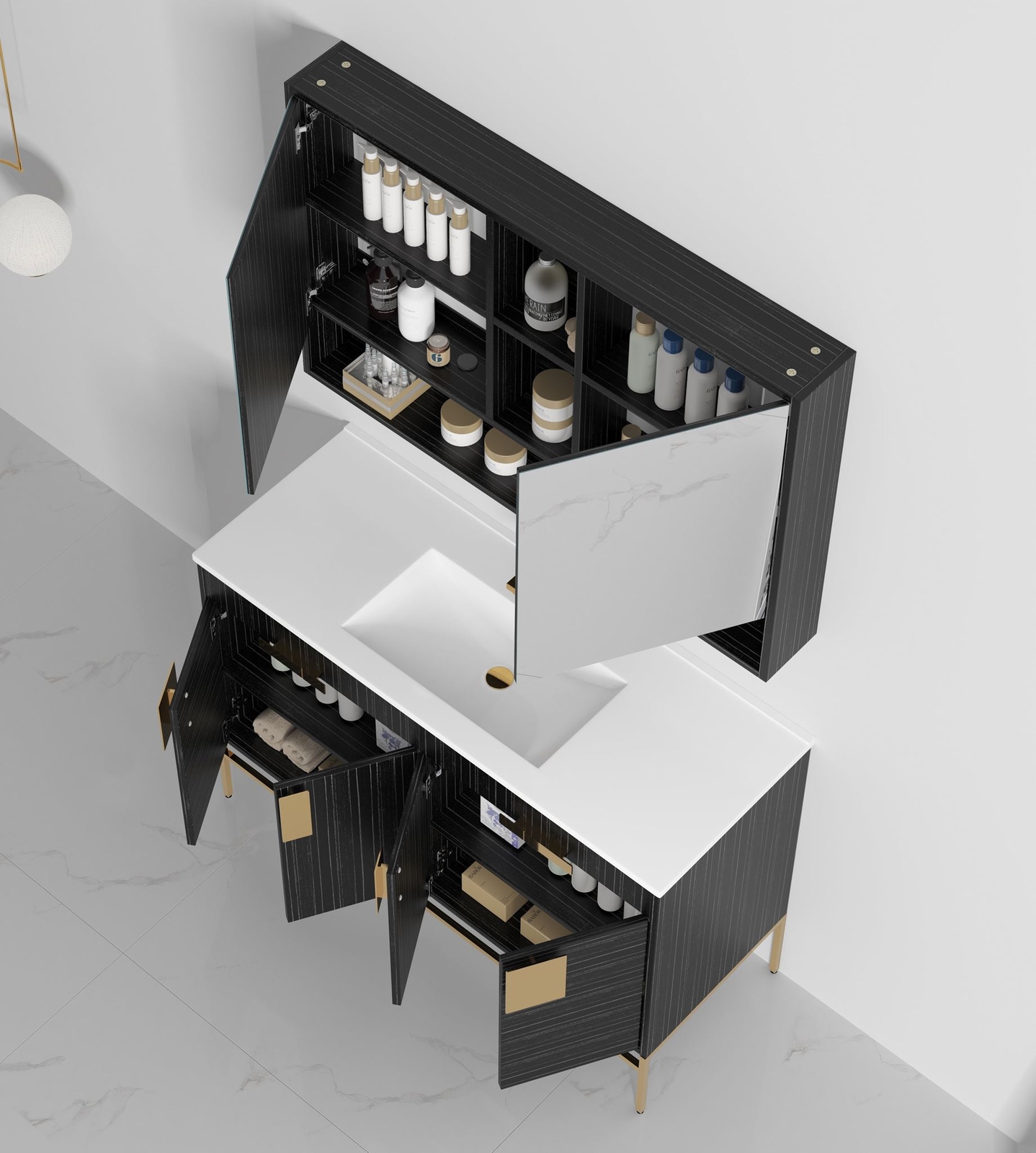 47″ Kuro Minimalistic Dawn Gray Single Sink Bathroom Vanity CL-102DG-50SK