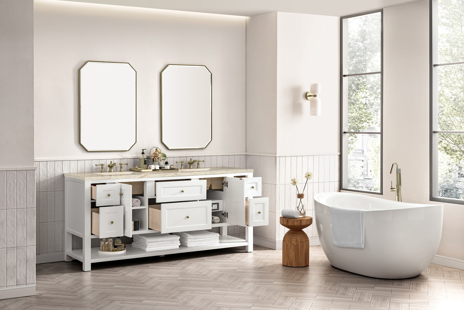 James Martin Vanities 330-V72-FTJR Breckenridge 72″ – Light Natural Oak