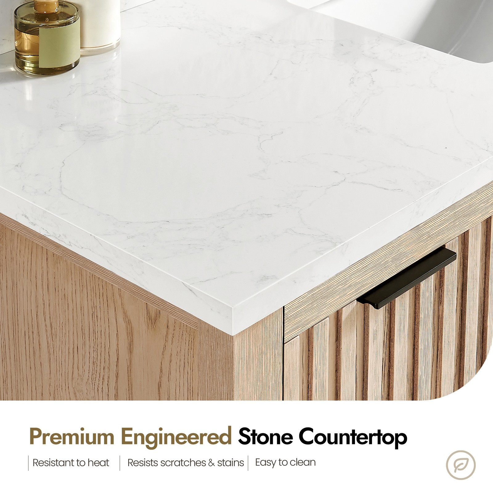 Shenzhen 84″ Double Bath Vanity in Aged Natural Oak with Composite Stone Top