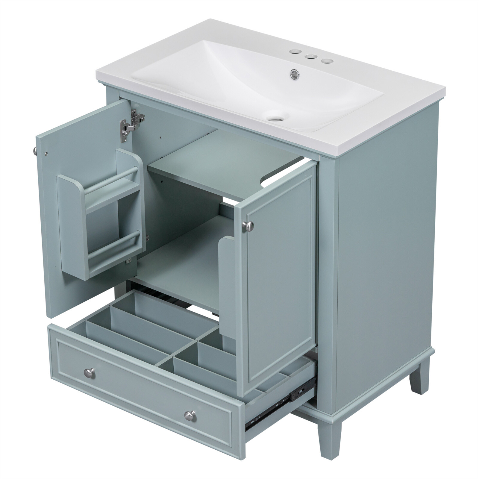 30″ Bathroom Vanity with Sink Storage Cabinet Set with Doors and Drawer
