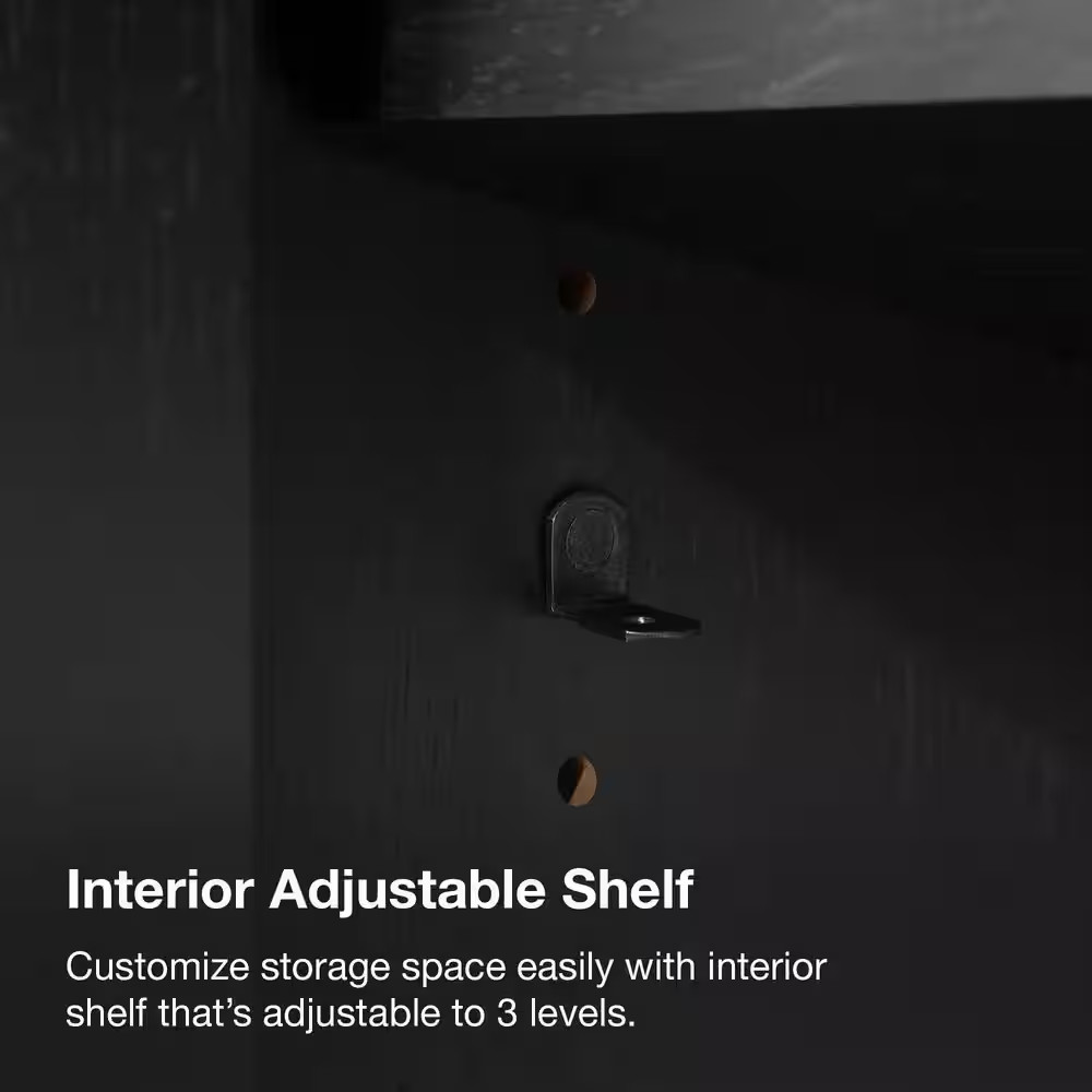 Beaufort 24 In. Single Sink Freestanding Black Bath Vanity with White Enginee…