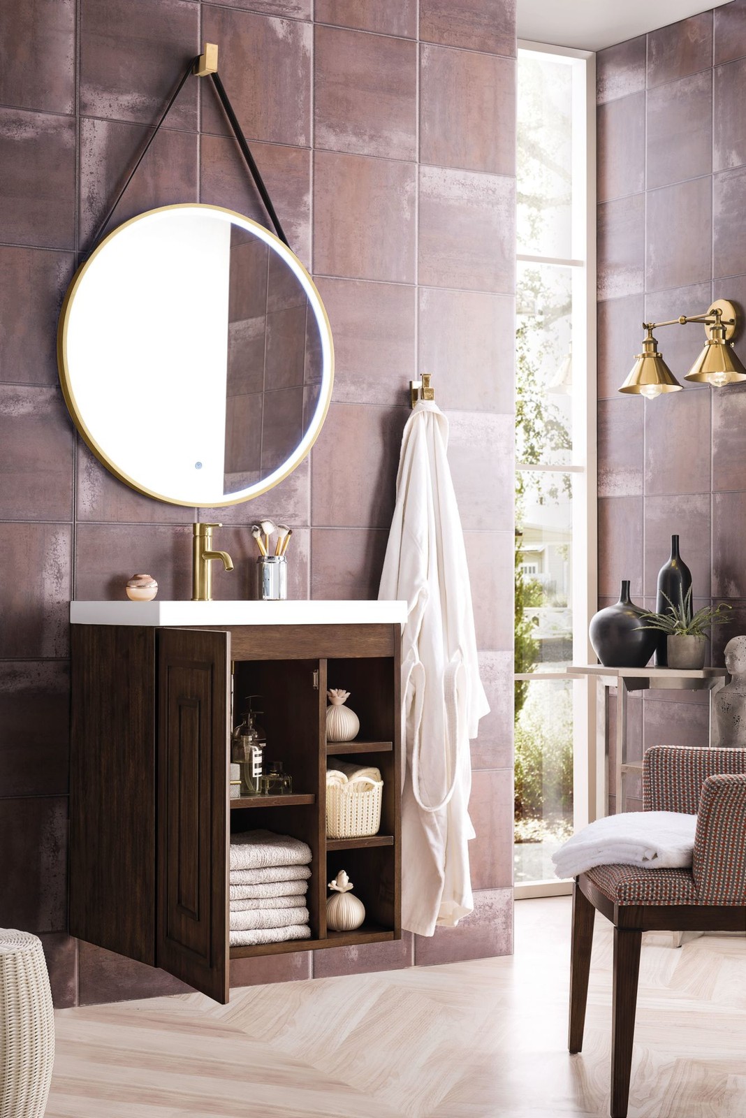 James Martin Vanities E110V24WG Alicante 24″ Wall Mounted Single – White