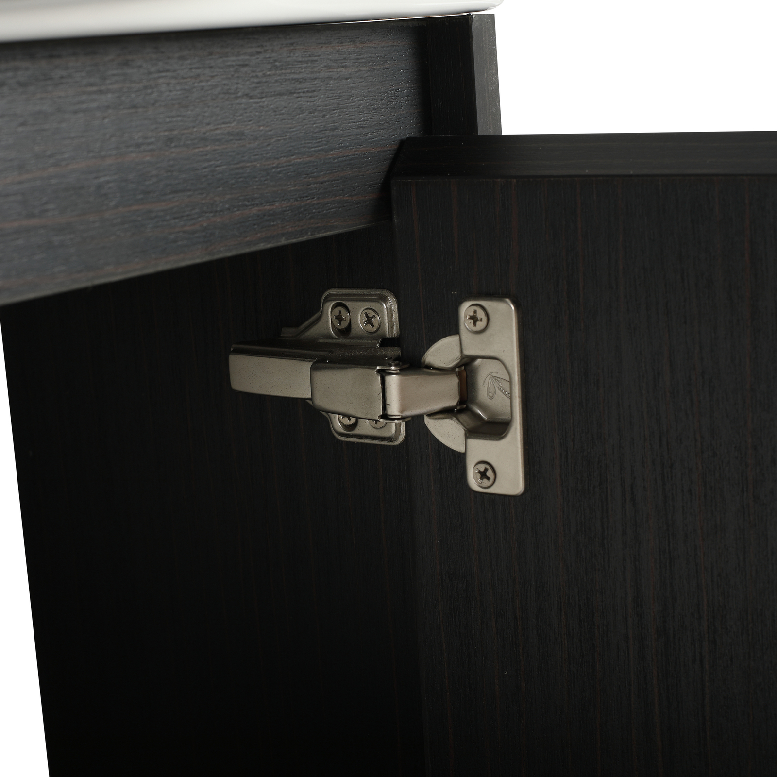 23″ plywood Freestanding Small Bathroom Vanity Cabinet +Ceramic Sink Basin Black