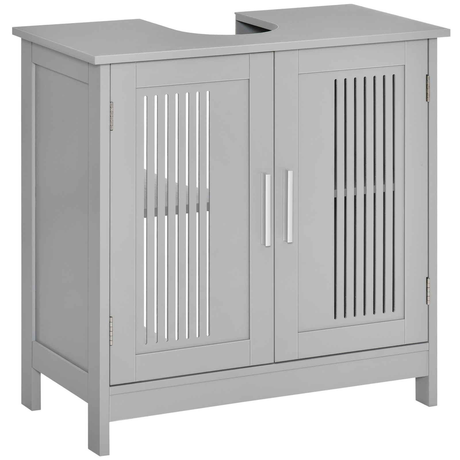 Bathroom Under Sink Cabinet Vanity Unit w/ Shelves, Grey, Used