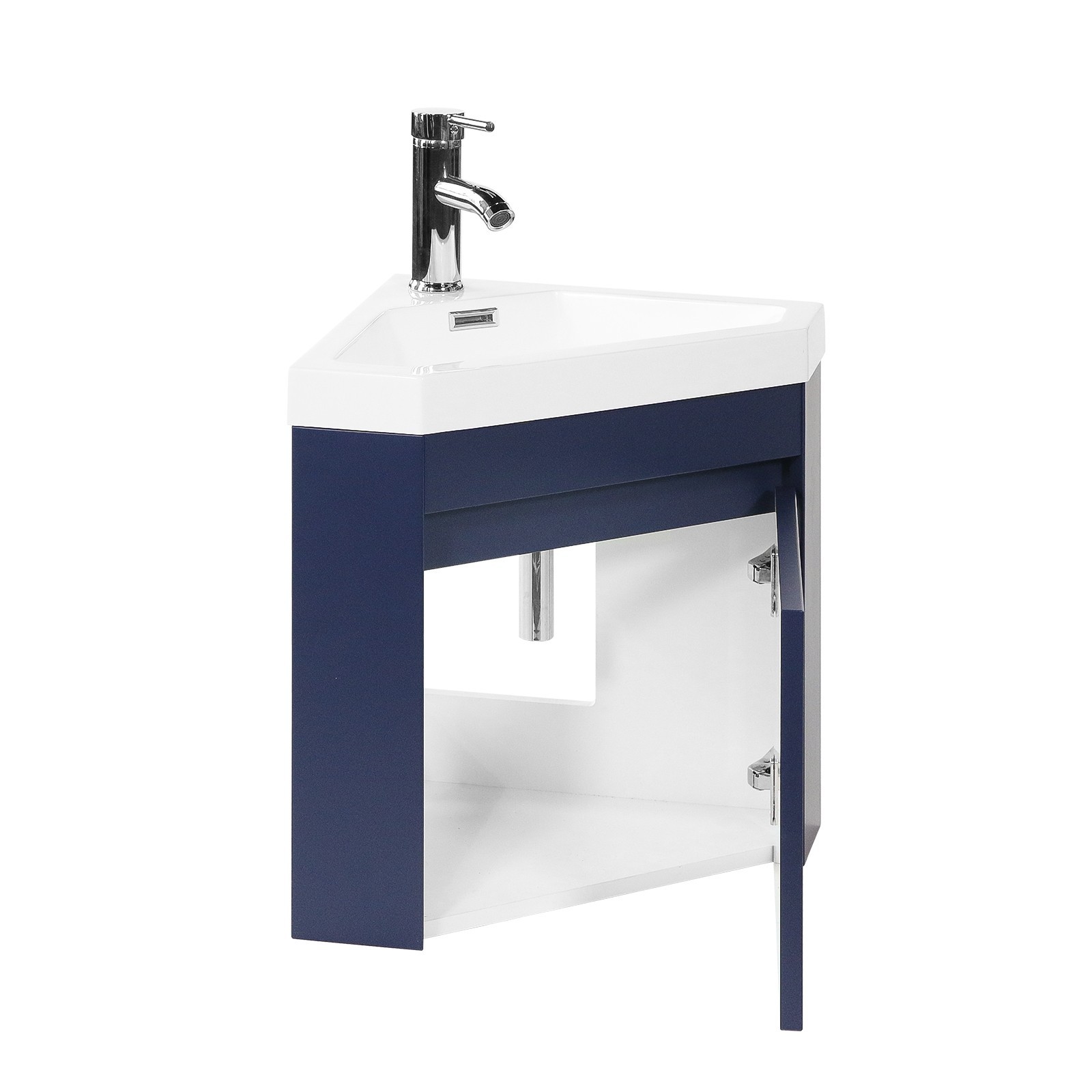 Corner Wall Mounted Bathroom Vanity Floating Cabinet w/Sink for Small Bathroom