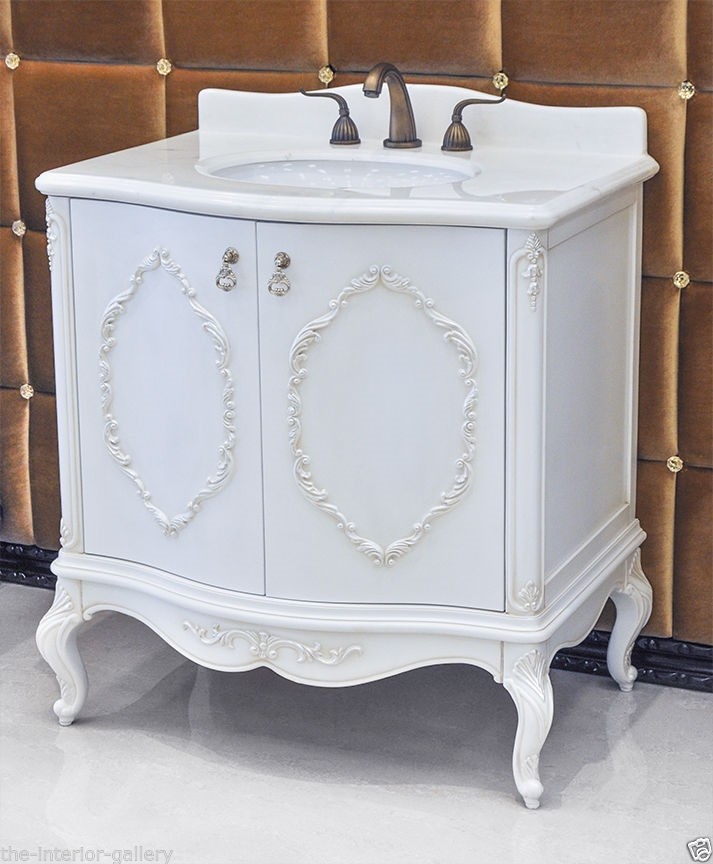 Bathroom Vanity – Transitional Bathroom Vanity Set – Chester – White Vanity- 34″