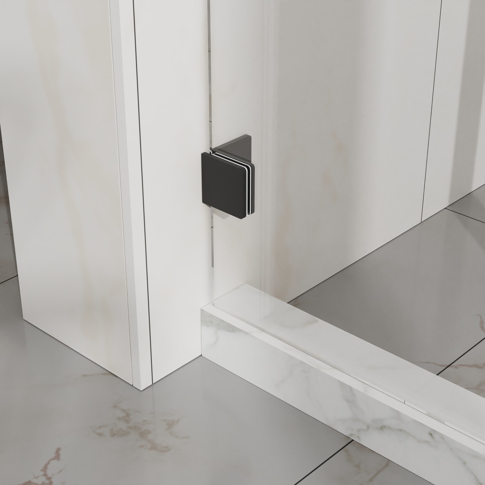 48″ W x 72″ H Sliding Shower Door, Frameless Sleek Glass Shower Door Matte Black