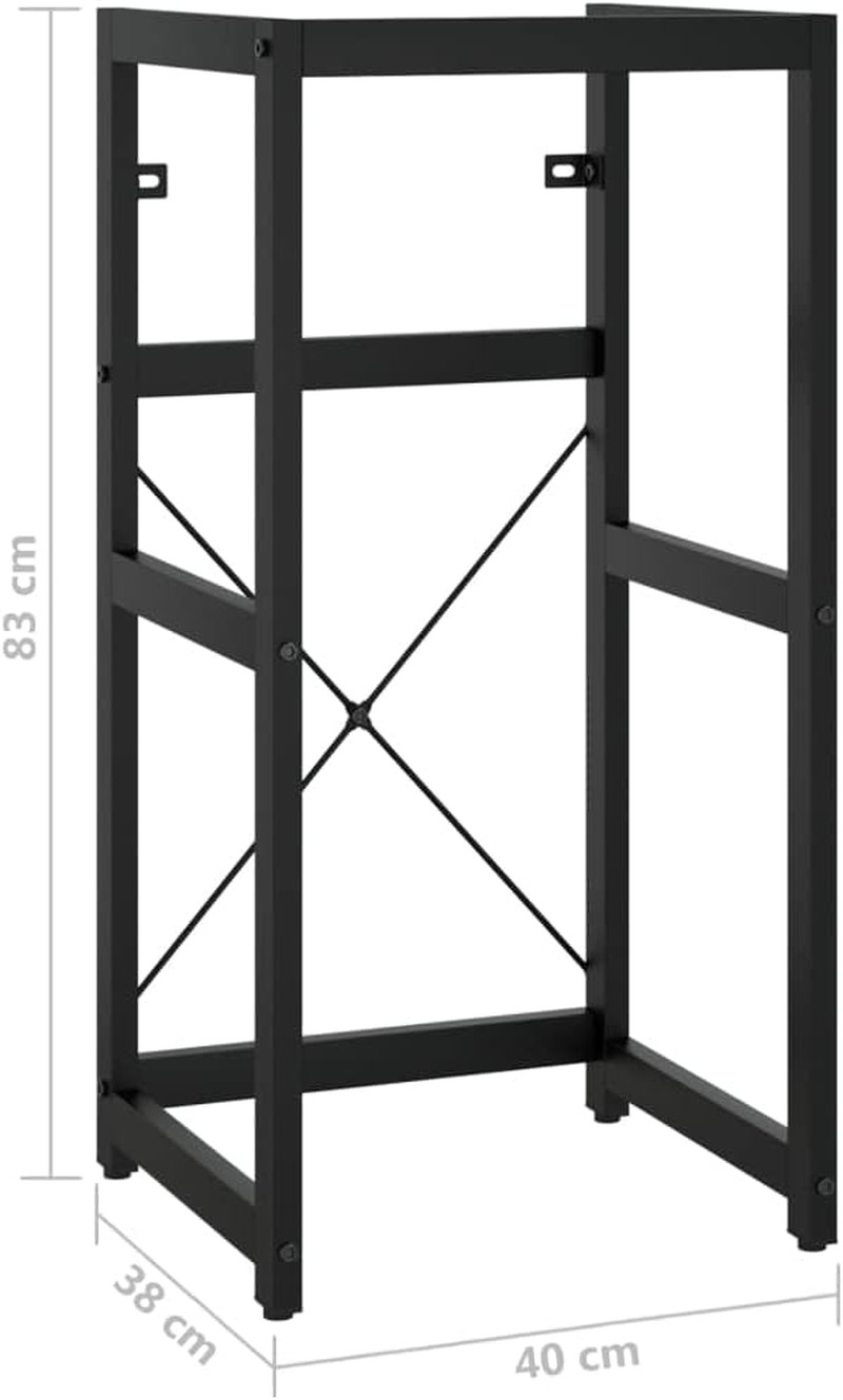 Modern Black Iron Bathroom Vanity Unit with Storage Rack and Sink Frame