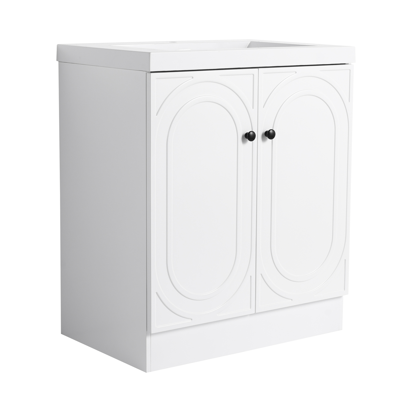 30″ Modern Freestanding Bathroom Vanity Cabinet With Undermount Resin Sink Basin