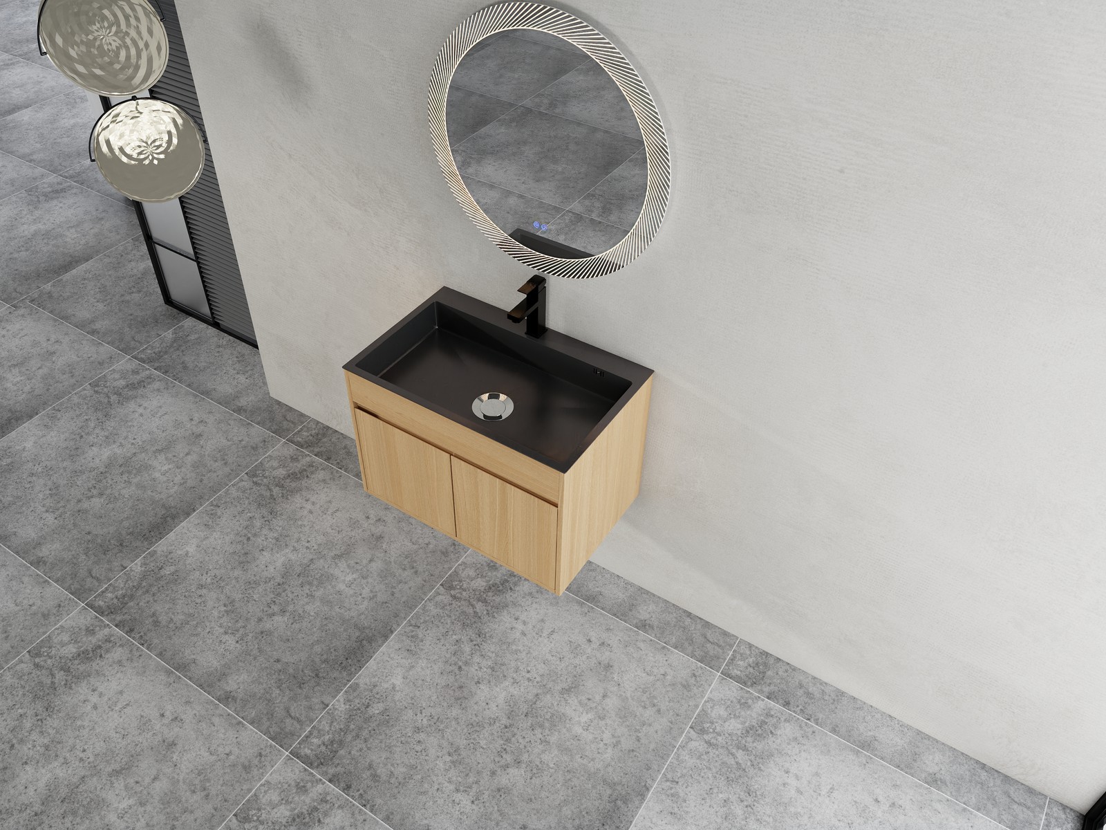 28″ Wall Mounted Bathroom Vanity/ Laundry Utility Cabinet Stainless Steel Sink