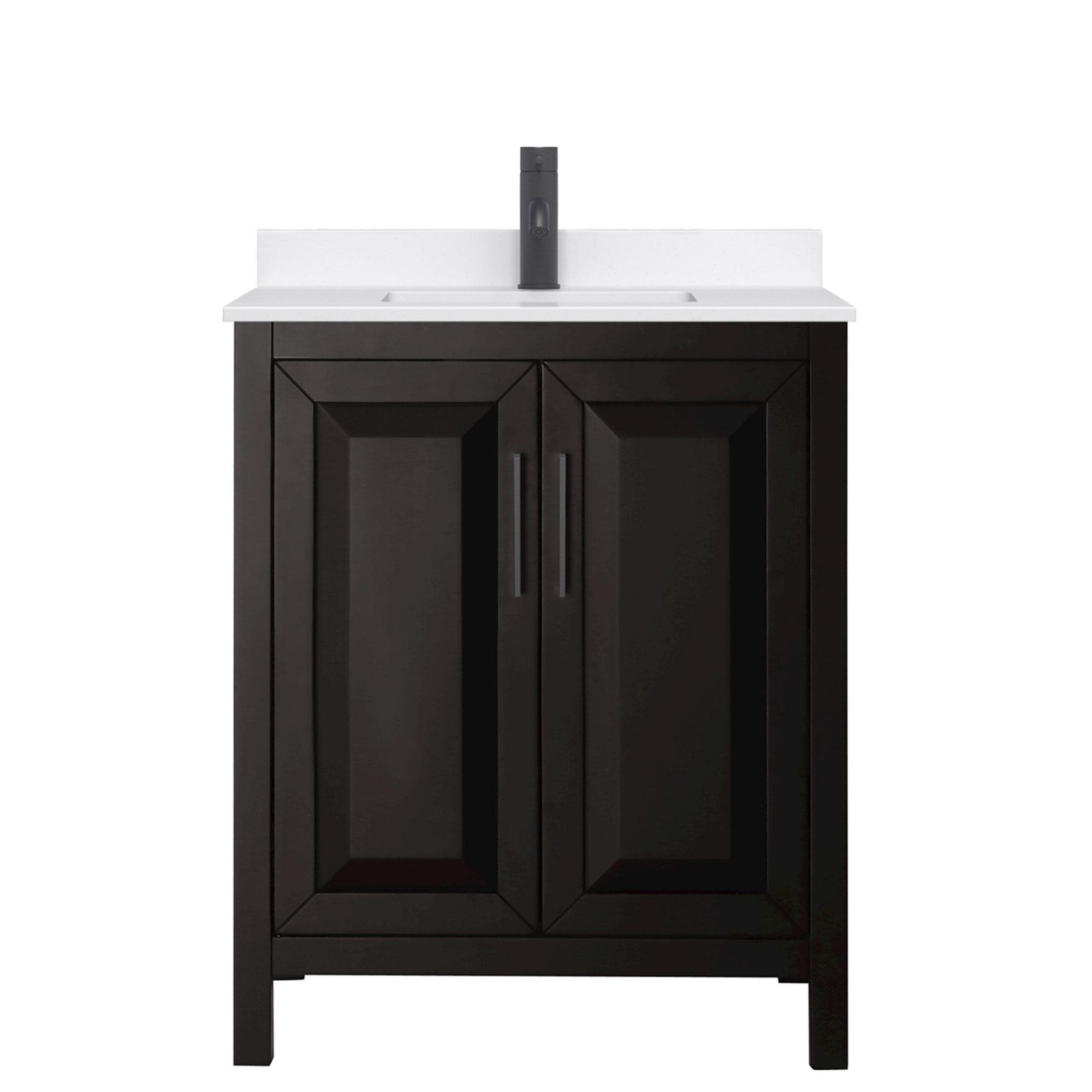 Wyndham Collection WCV252530S-QTZ-UNSMXX Daria 30″ – Dark Blue / White Quartz