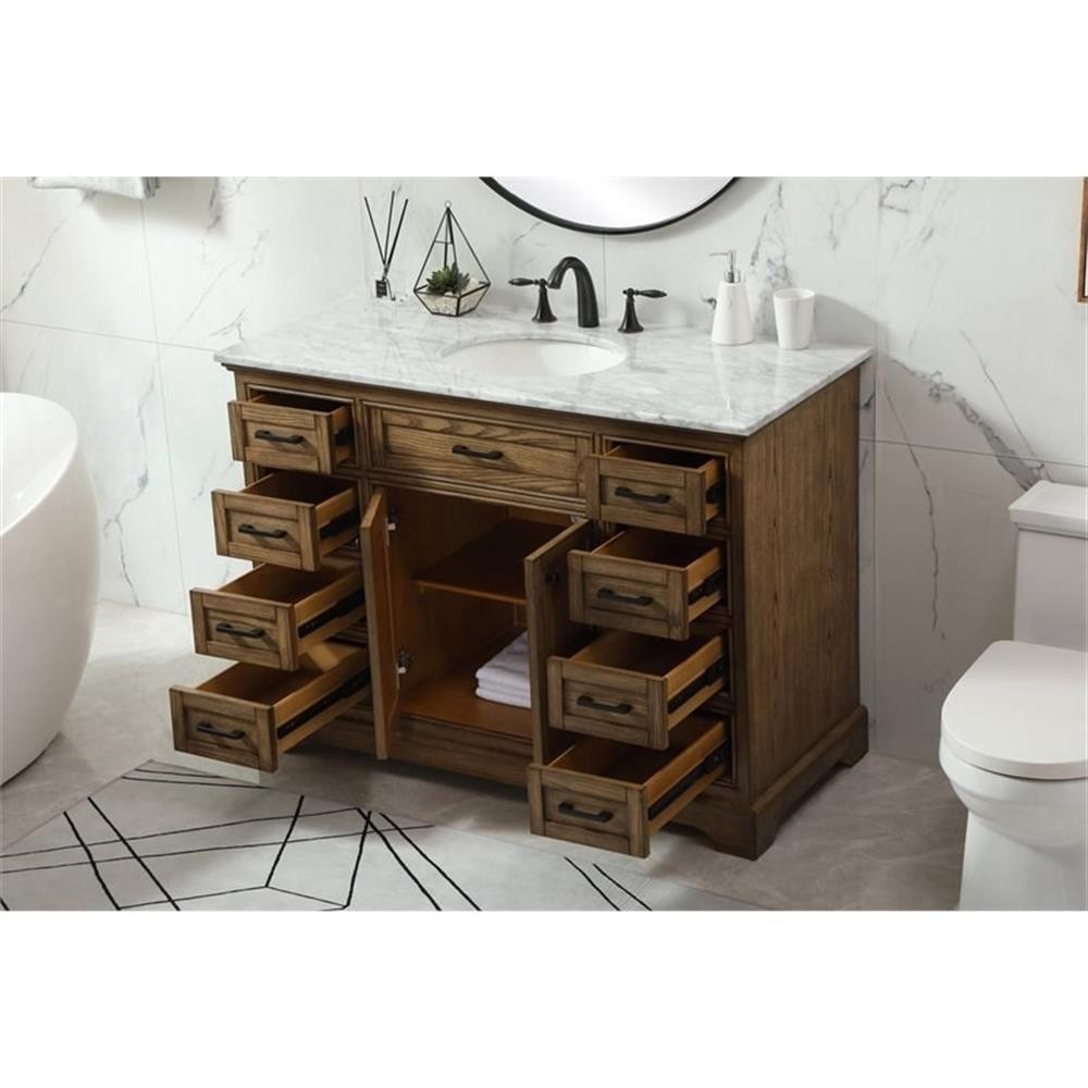 Elegant Decor Americana 48″ Aluminum Alloy Single Bathroom Vanity in Driftwood