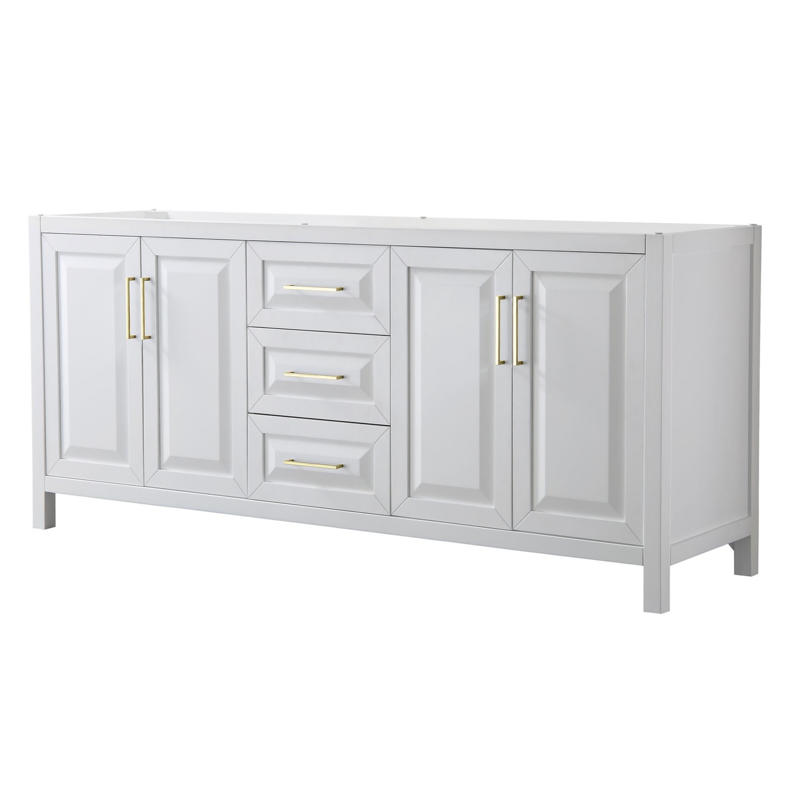 Wyndham Collection WCV252580DCXSXXMXX Daria 79″ Double – White / Brushed Gold