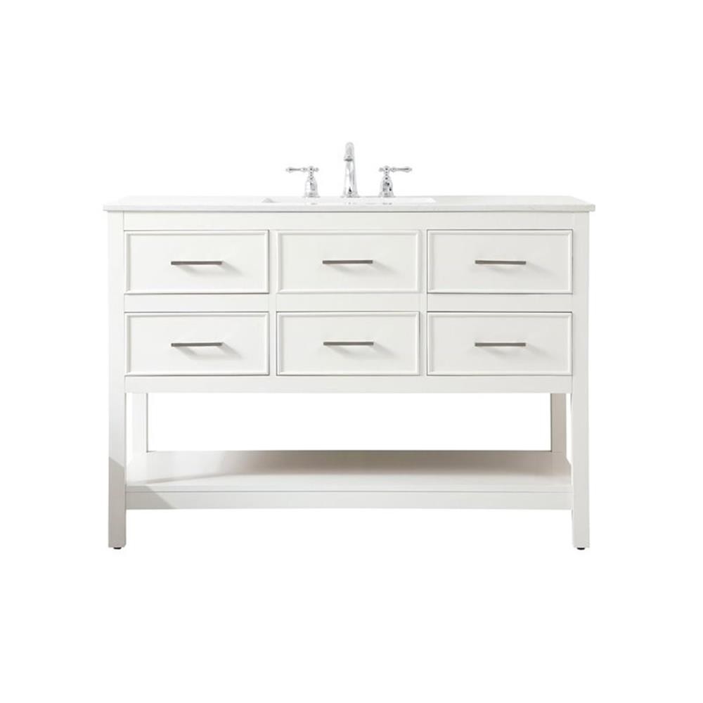 Elegant Decor Sinclaire 48″ Aluminum Alloy & MDF Single Bathroom Vanity in White