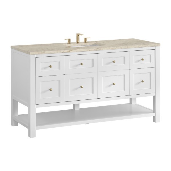 60″ James Martin Breckenridge 330-V60S-BW-3TJR Vanity Cabinet Tajnar Eclos Top