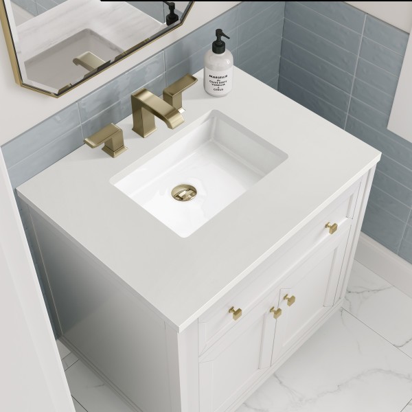 30″ James Martin Chicago 503-V30-GW-3WZ Vanity Cabinet White Zeus Silestone® Top