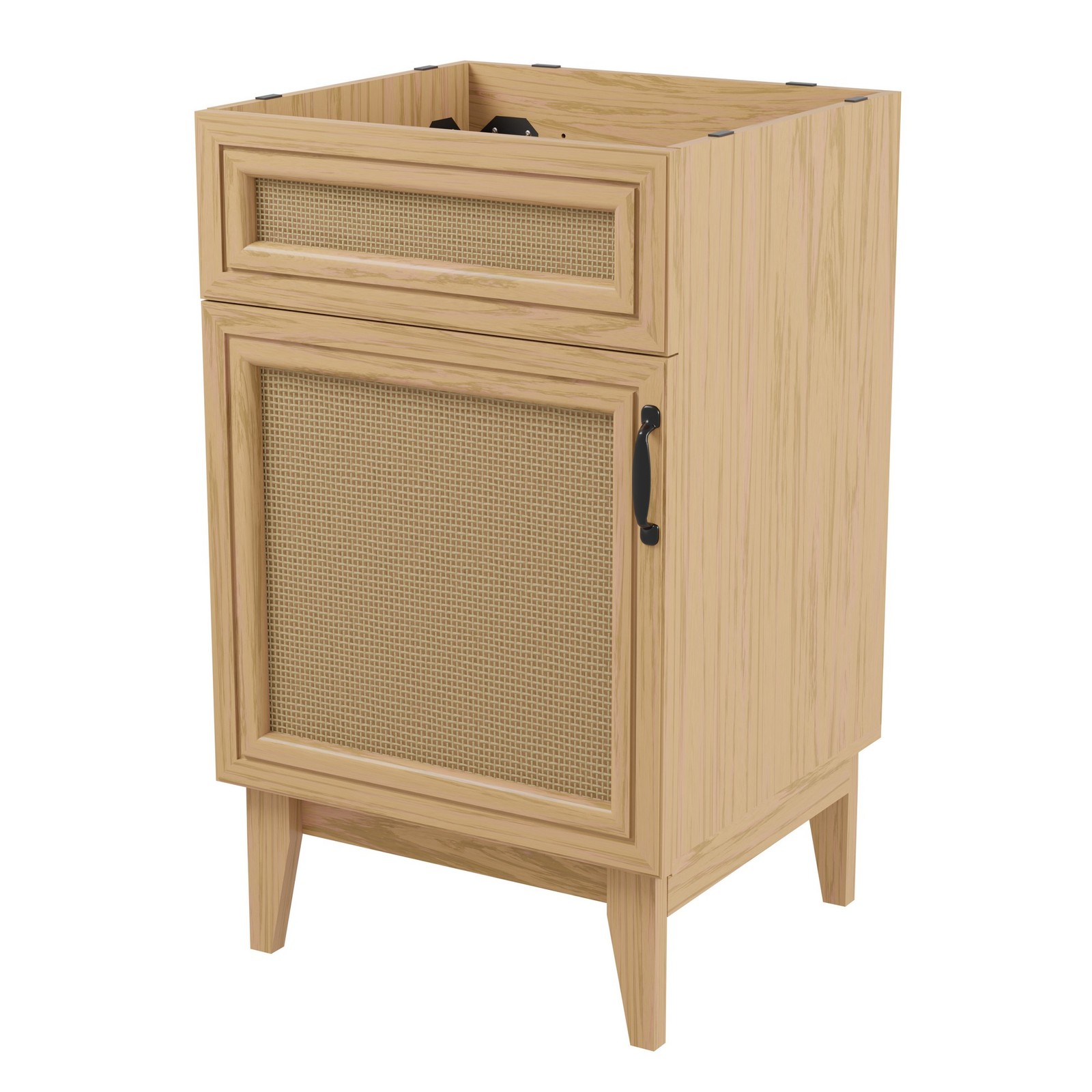 Javer 20 in. W x 18 in. D x 33 in. H Rattan Modern Farmhouse 2-Shelf Bath Vanity