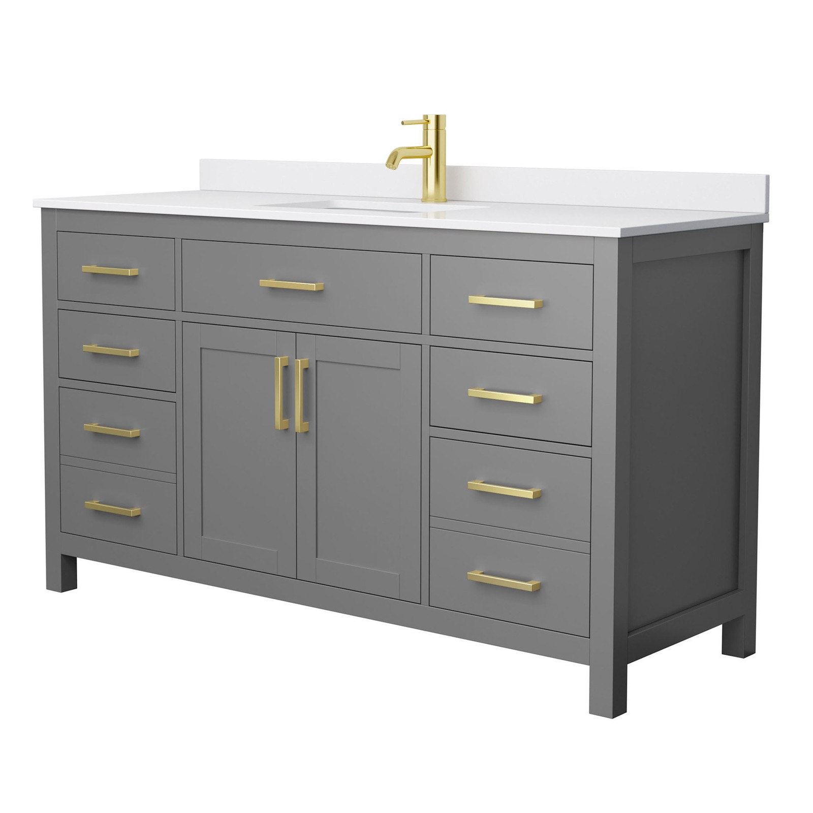Wyndham Collection WCG242460S-UNSMXX Beckett 60″ – Green / Carrara Cultured