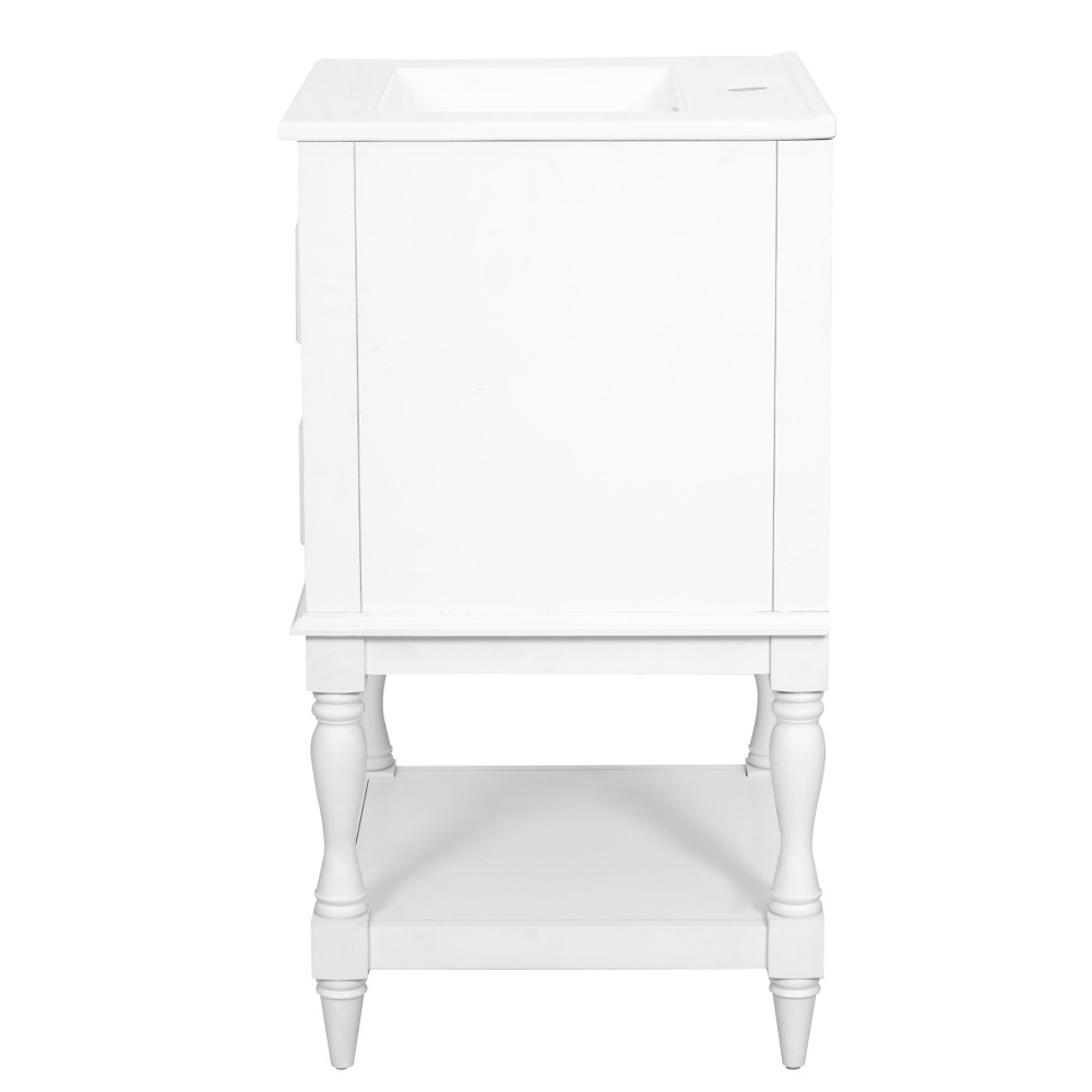 20” Retro Design Bathroom Vanity with Ceramic Sink, Open Shelf , 2 Drawers