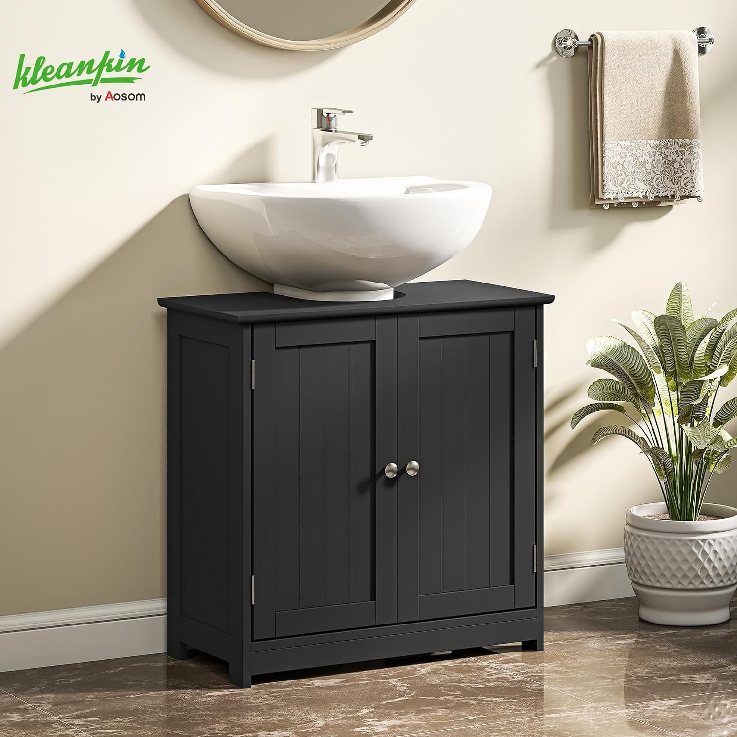 23.5″ Pedestal Sink Storage Cabinet Freestanding Bathroom Under Sink Cabinet