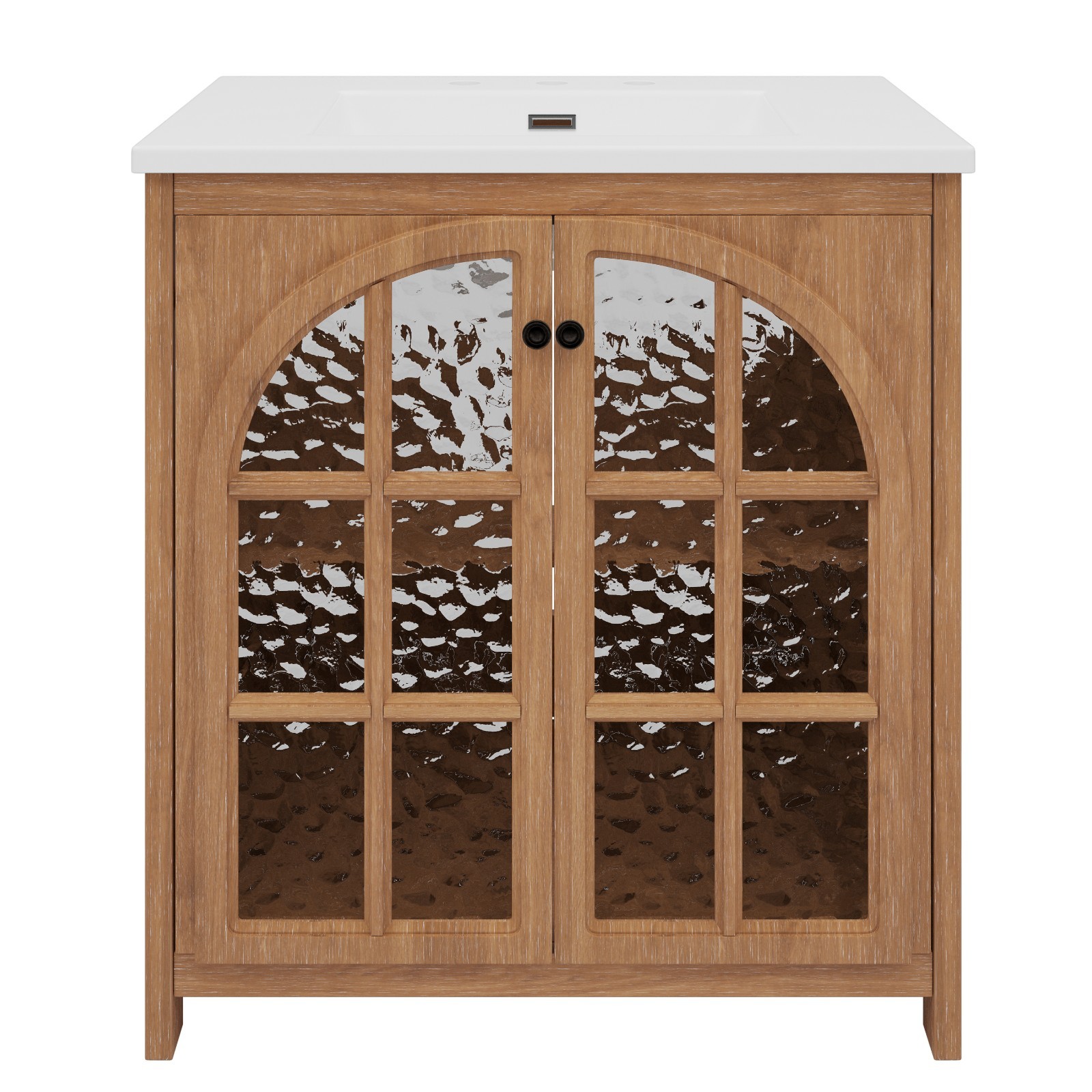 30 Inches Bathroom Vanity with Ceramic Sink,Vintage Rustic Bathroom Cabinet