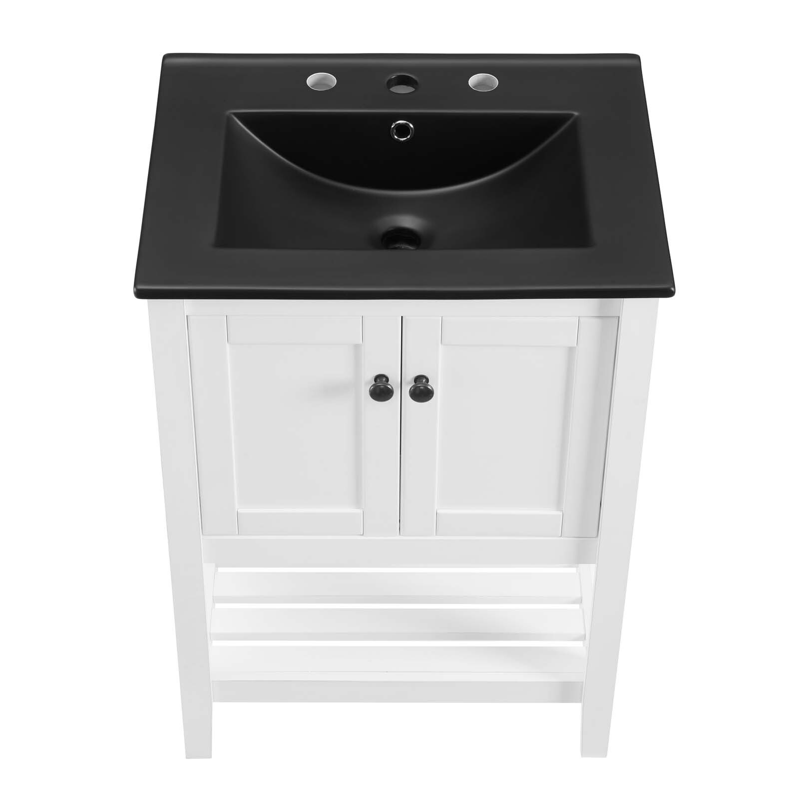 Modway Prestige 24″ Bathroom Vanity With Sink In White Black