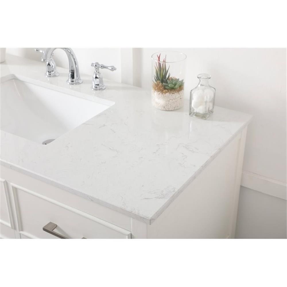 Elegant Decor Sinclaire 48″ Aluminum Alloy & MDF Single Bathroom Vanity in White