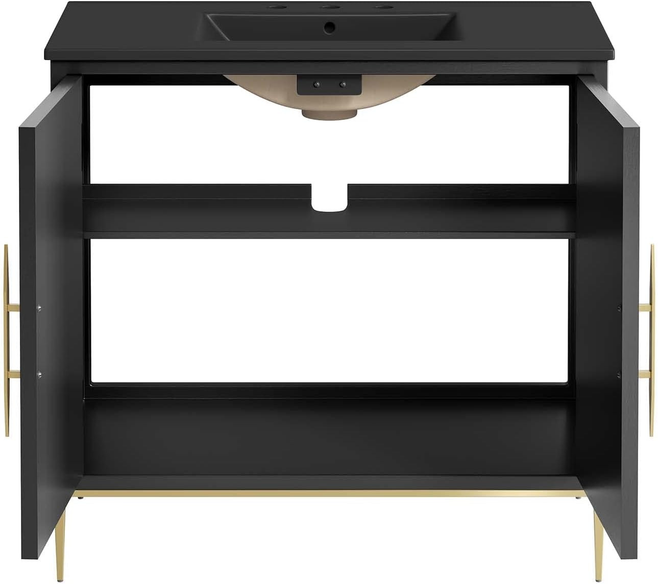 Elegant 36″ Black Awaken Bathroom Vanity Cabinet for Modern Spaces