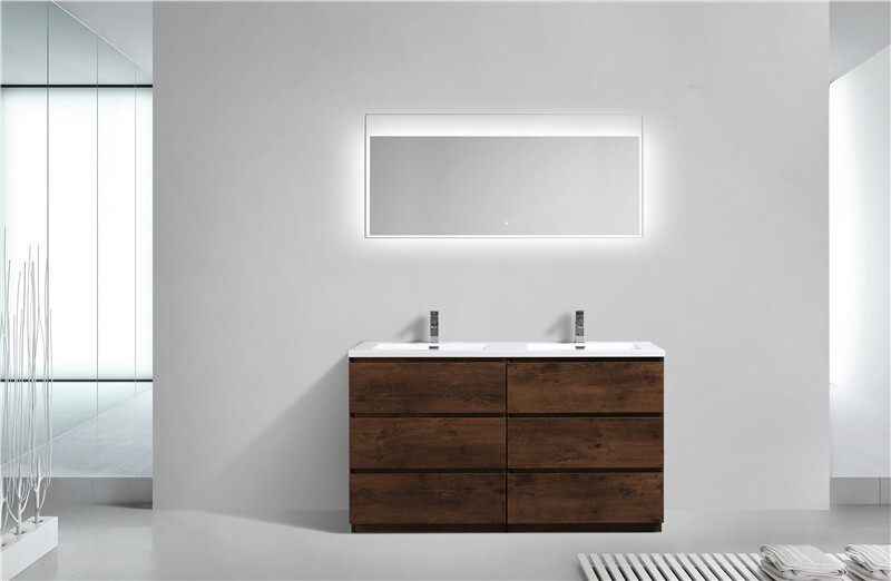 ANGELES 60″ FREESTANDING BATH VANITY WITH DOUBLE ACRYLIC SINKS
