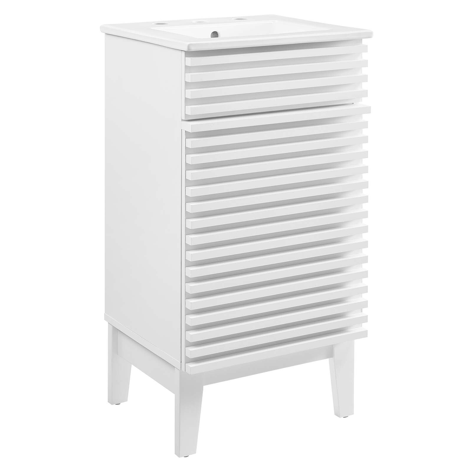 Modway Render 18″ Bathroom Vanity With Sink in White White