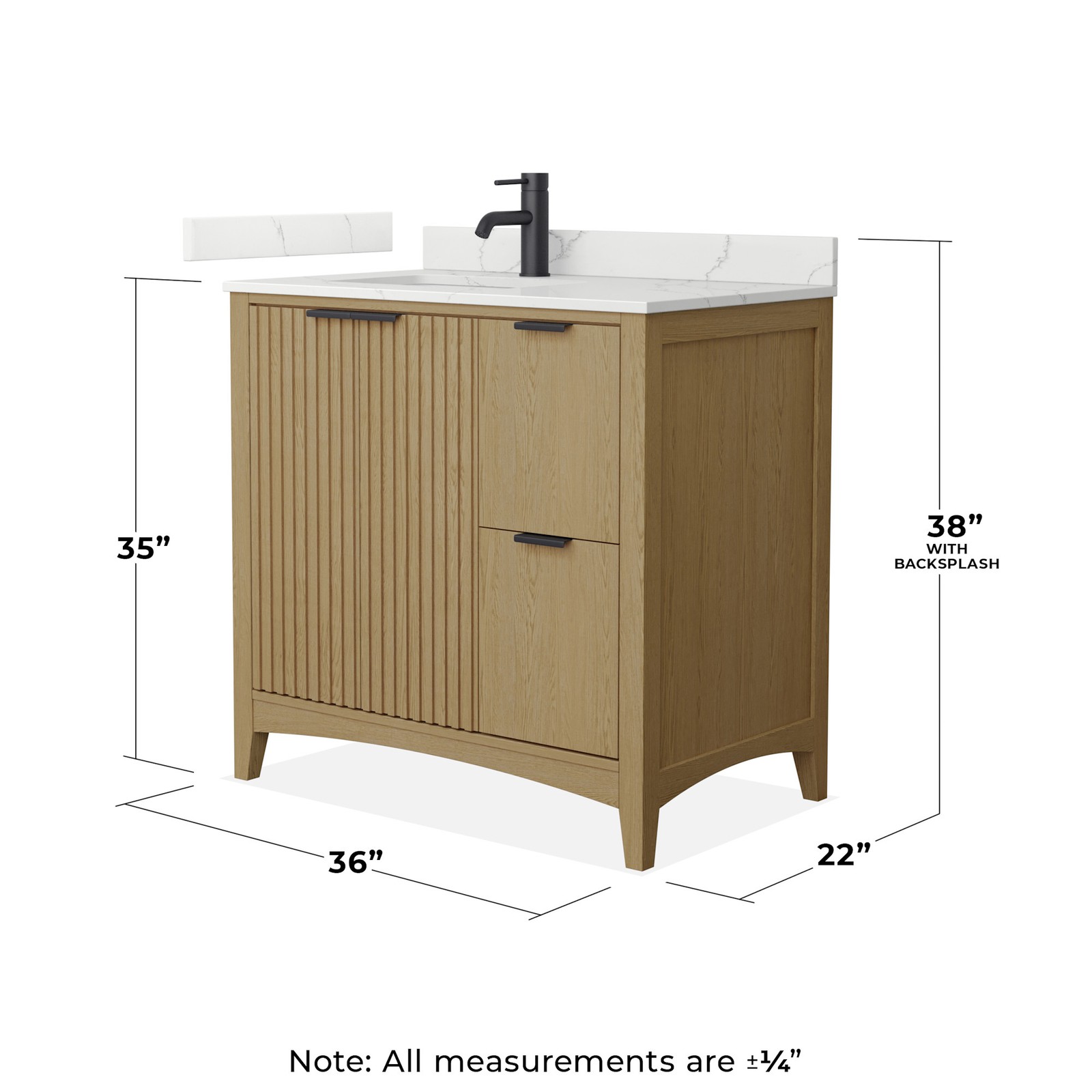 Wyndham Collection WCF9191-36S-QTZ-UNSMXX Palmilla 36″ – Dark Walnut / White
