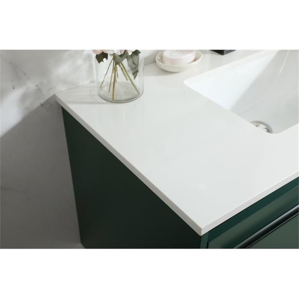 Elegant Decor Penn 36″ Aluminum Alloy MDF Single Bathroom Vanity in Green