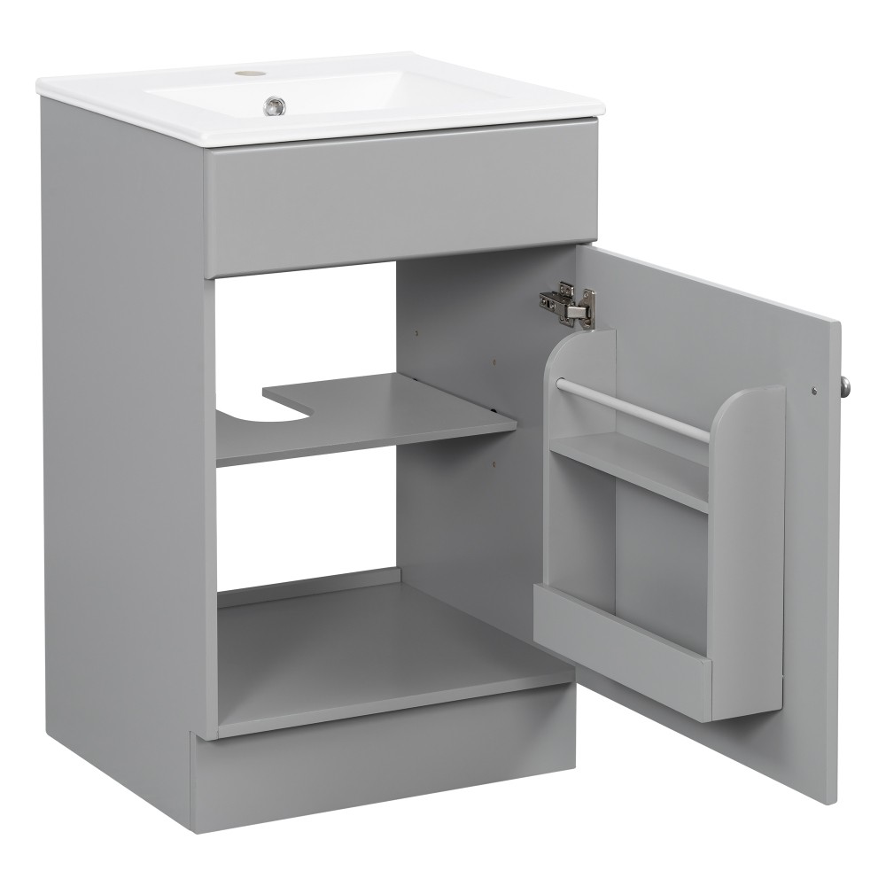 20″ Bathroom Vanity with Sink Vanity Cabinetwith Door Shelf and Adjustable Shelf