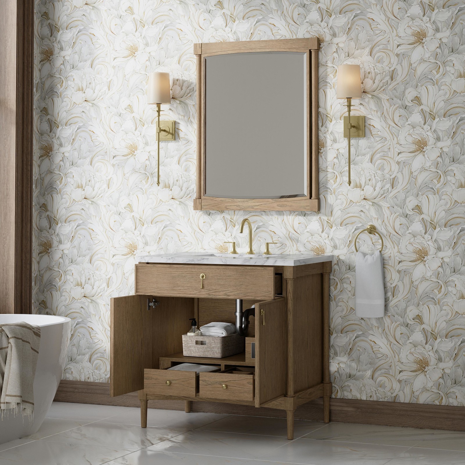 James Martin Vanities D680-V36-3CAR Kinnsden 36″ – Sable Oak