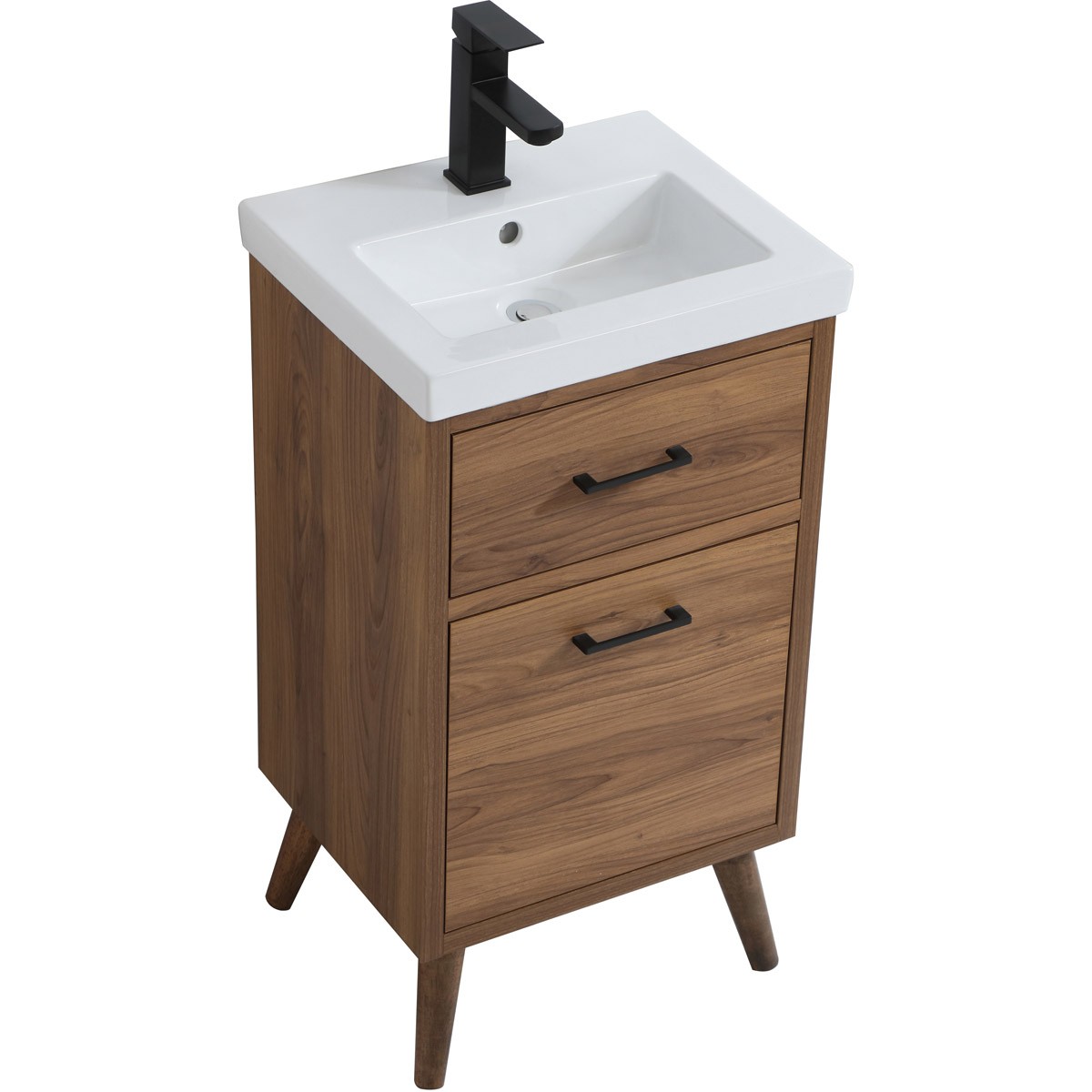 Elegant Lighting VF41018WB Boise Vanity Walnut Brown and Black