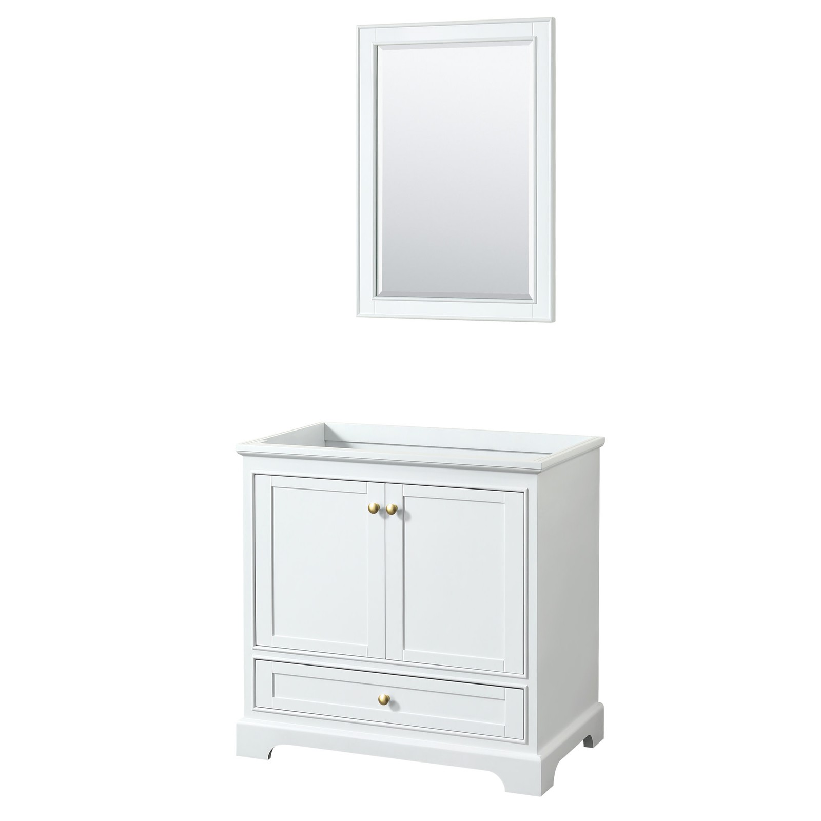 Wyndham Collection WCS202036SCXSXXM24 Deborah 35-1/4″ – White / Brushed Gold