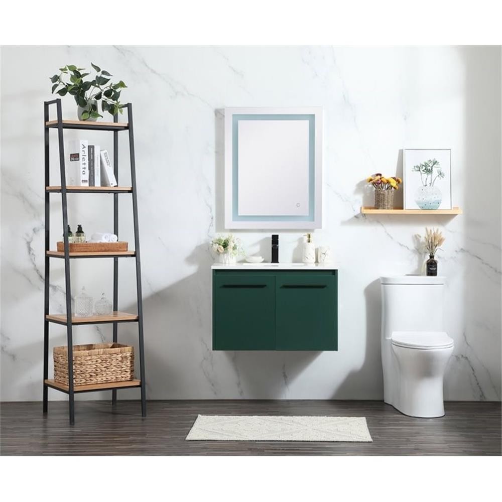 Elegant Decor Penn 30″ Aluminum Alloy MDF Single Bathroom Vanity in Green