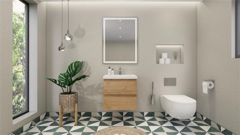 BOHEMIA LINA 24″ WALL MOUNTED BATH VANITY WITH REINFORCED ACRYLIC SINK MOB24