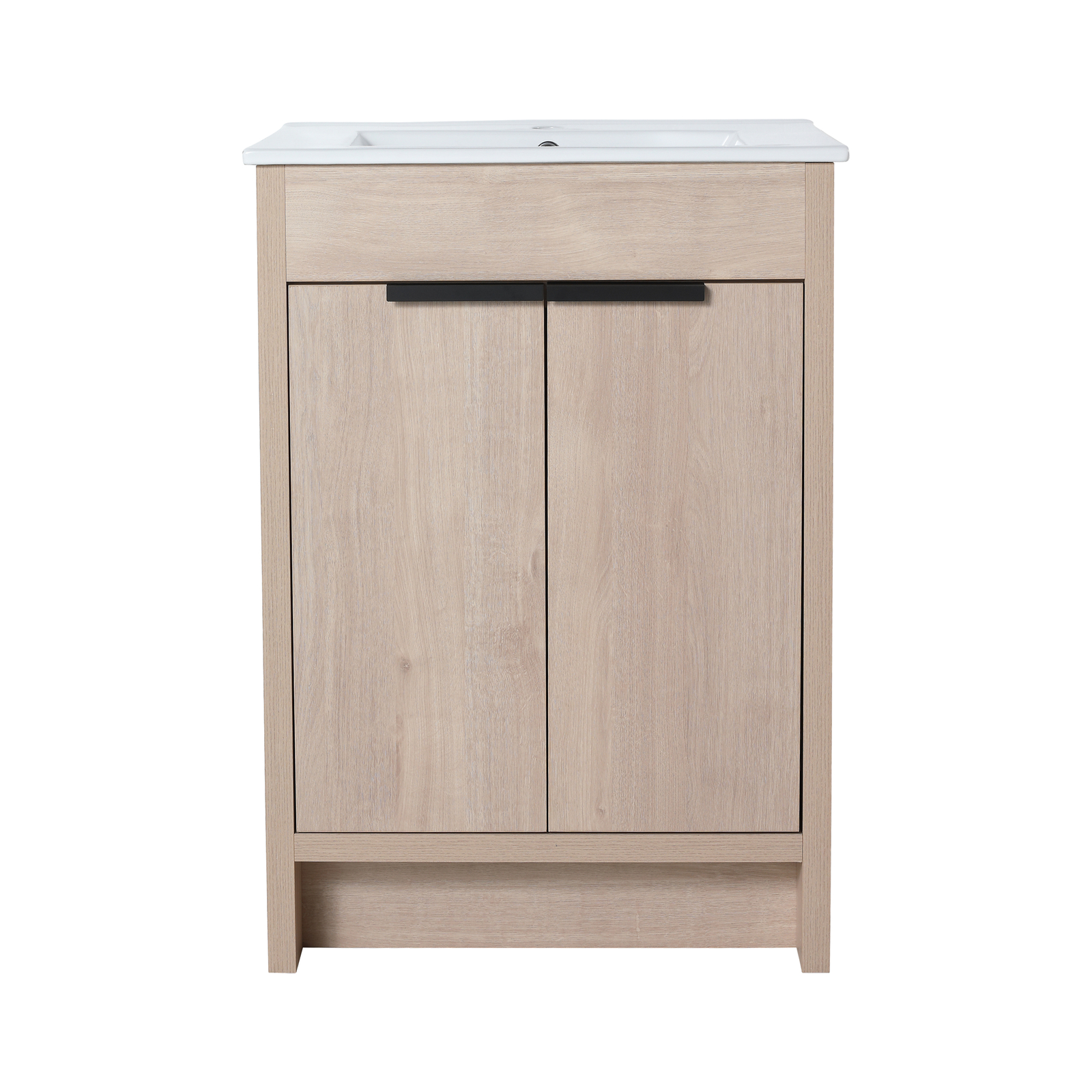 24in Wooden Freestanding Bathroom Vanity Ceramic Sink +2Doors +Adjustable Shelf