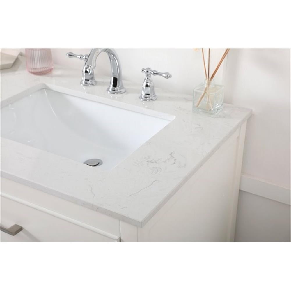 Elegant Decor Sinclaire 72″ Aluminum Alloy & MDF Double Bathroom Vanity in White