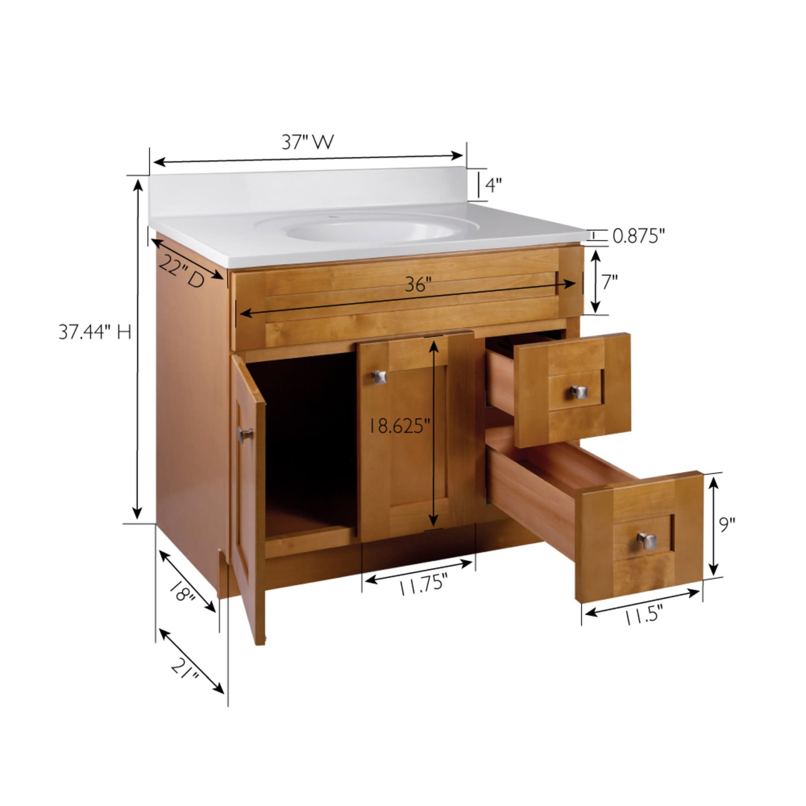 Design House 598110 Brookings 36″ – Modern Birch