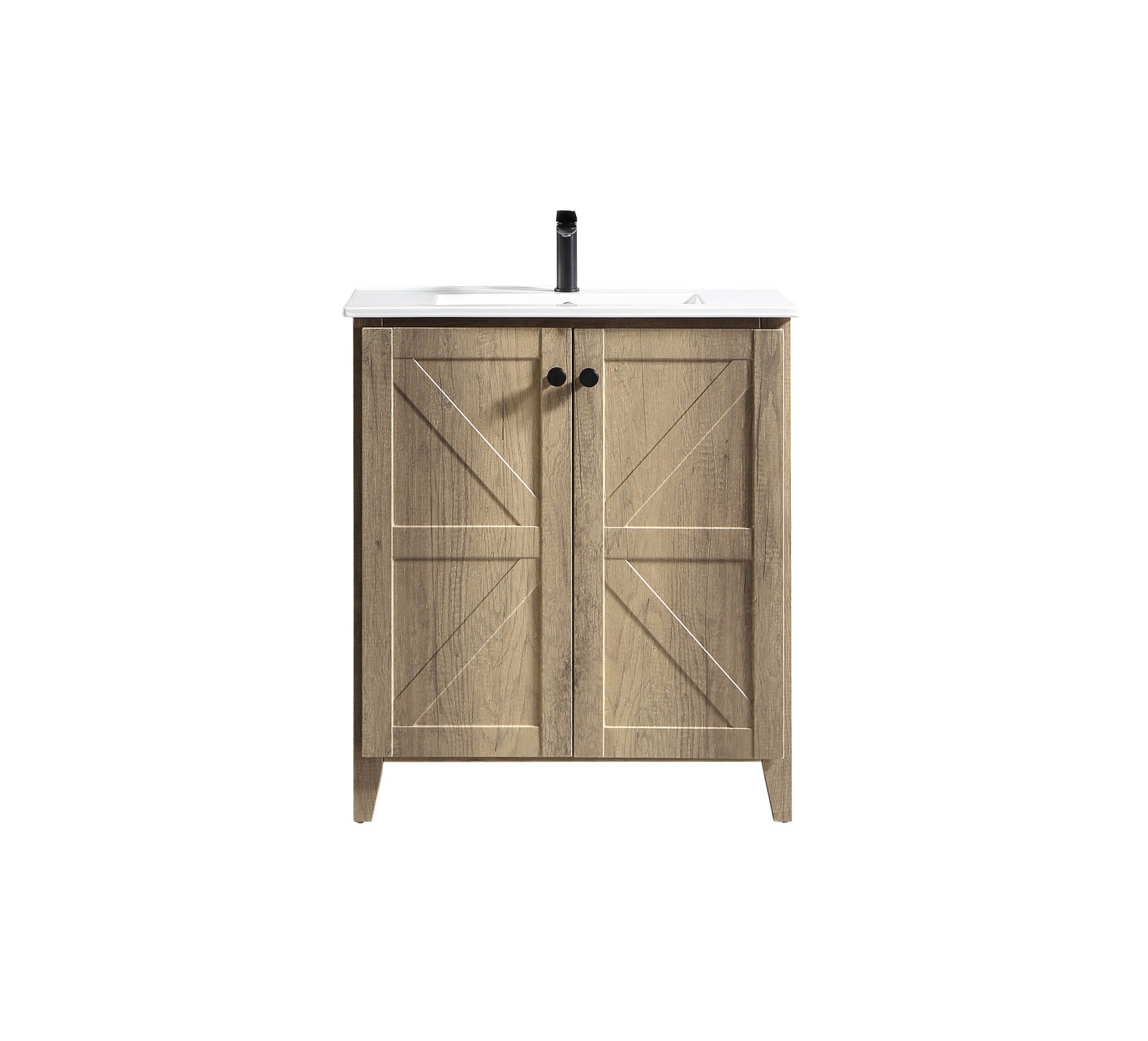 30″ Antique Grey Folding Floor Cabinet With Ceramic Sink Modern Storage Cabinet