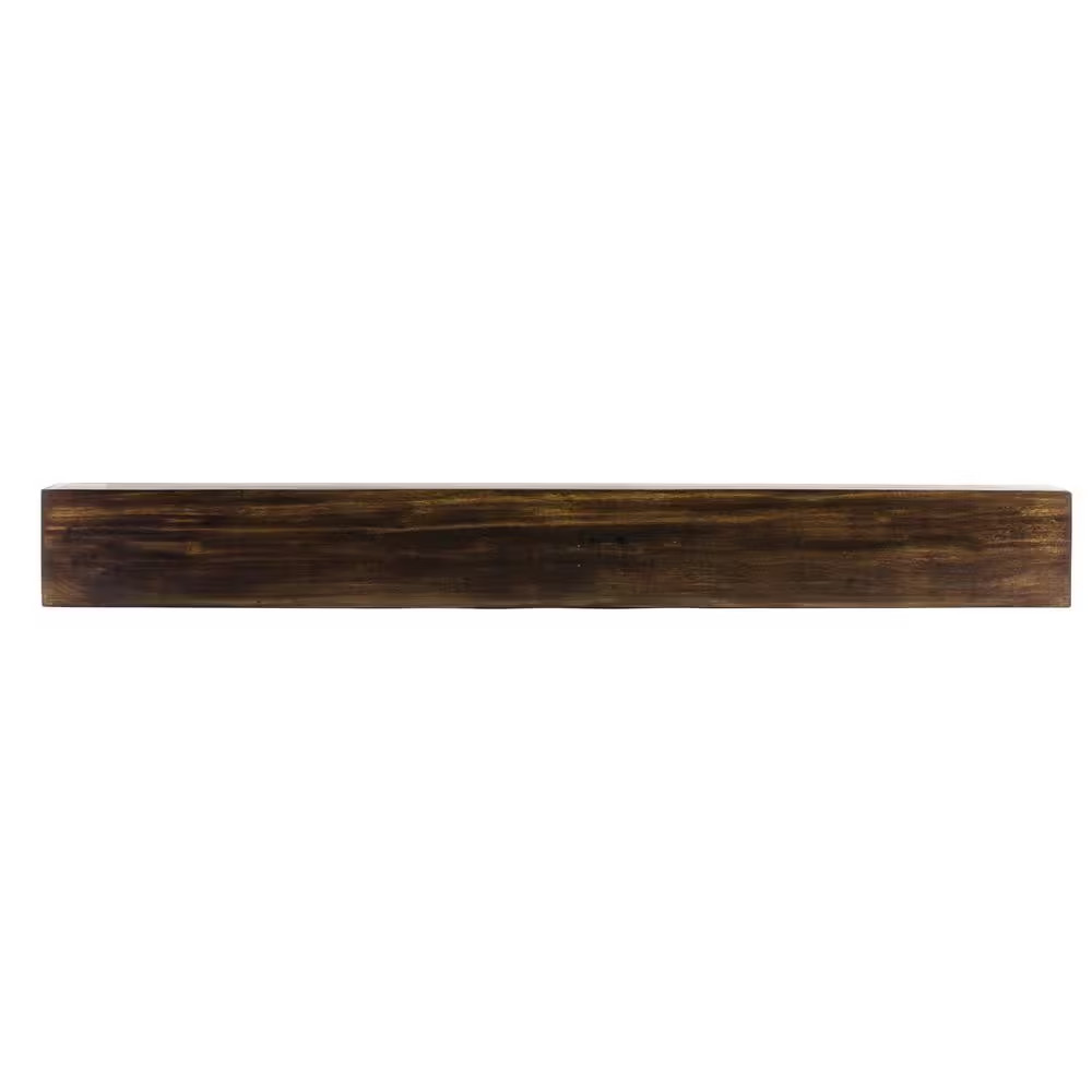 48 In. W X 5.5 In. H X 6.25 In. D Modern Farmhouse Dark Chocolate Cap-Shelf Mant