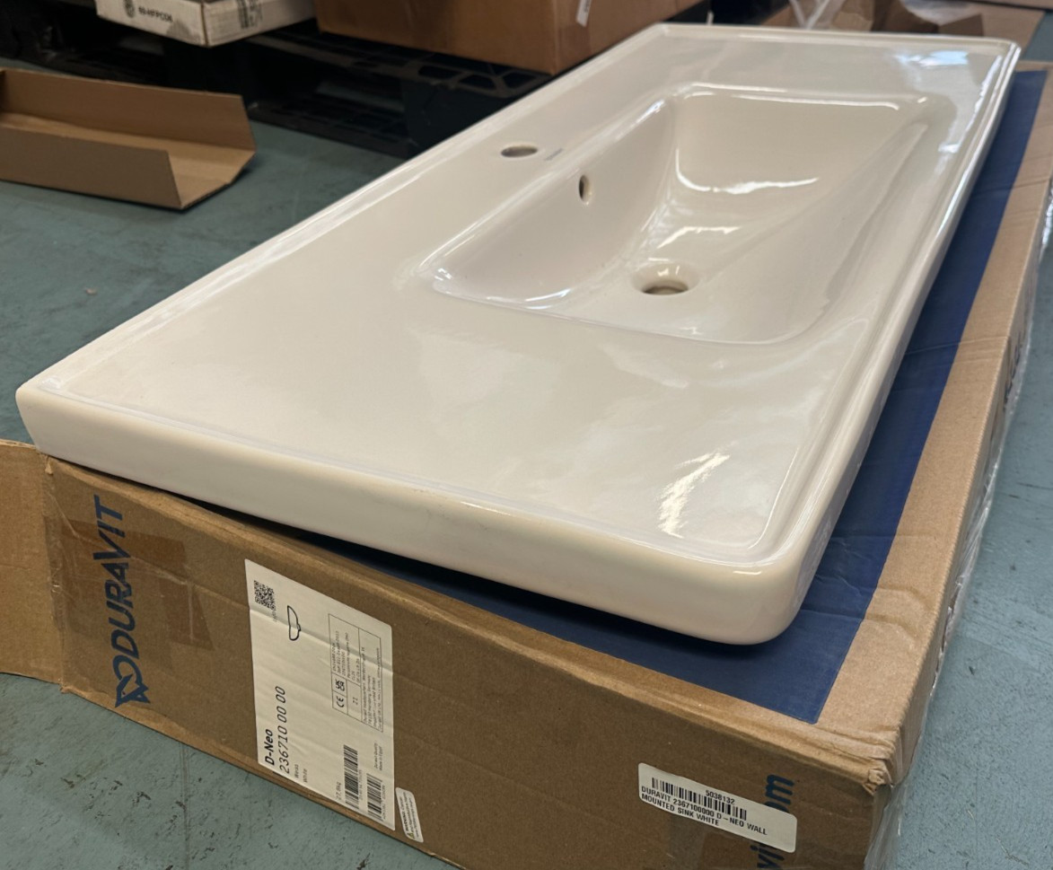 Duravit 2367100000 – D-Neo Cabinet Mounted 1-Hole Sink with Deck – White