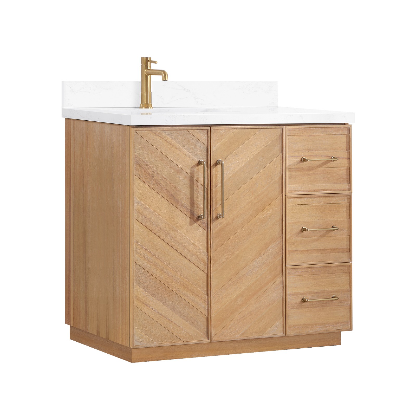 Karachi 36″ Single Bath Vanity in Acacia Classic Gray with Composite Stone Top